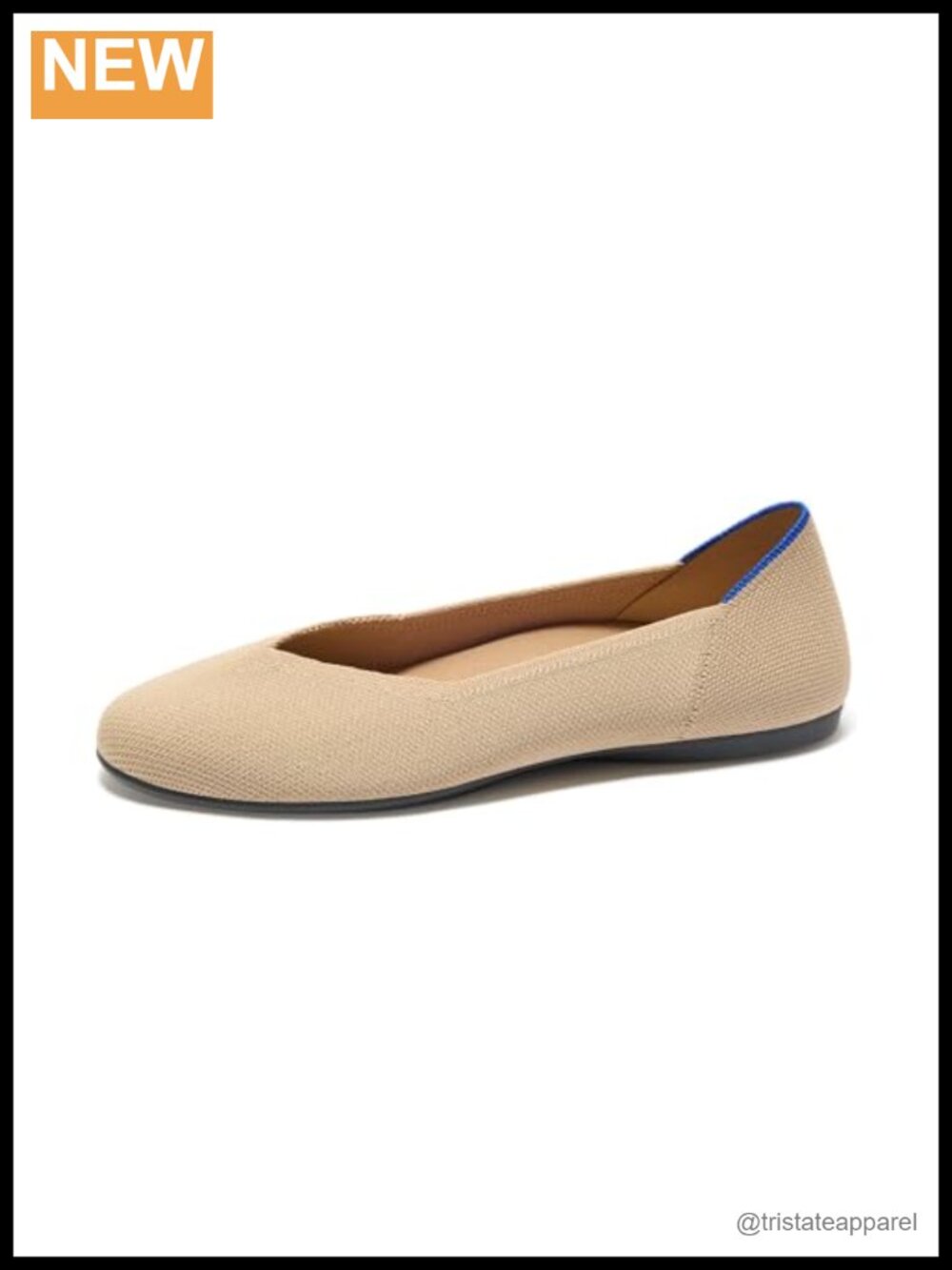 Pointed Toe Ballet Flat Washable Sustainable Knit Work Casual